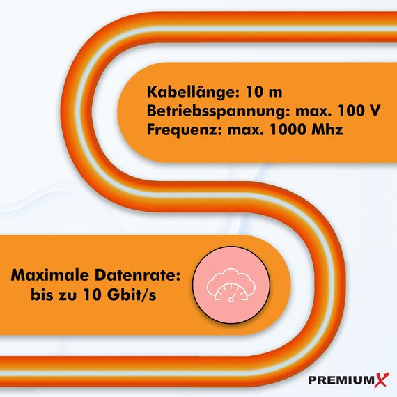 Premium X CAT 7 Netzwerkkabel 10m LAN Kabel Simplex Kupferkabel Ethernet Datenkabel S/FTP PiMF PoE Eca Kat7 Verlegekabel Installationskabel für müheloses Verlegen