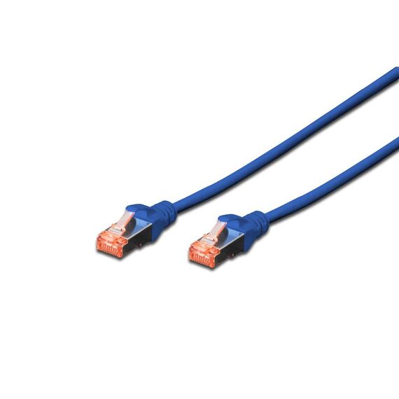 DIGITUS LAN Kabel Cat 6 - 0,25m - RJ45 Netzwerkkabel - S/FTP Geschirmt - Kompatibel zu Cat6A und Cat7 - Blau