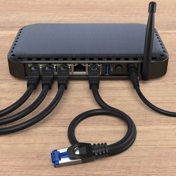 KabelDirekt Netzwerkkabel – Überträgt maximale deutsche Glasfaser-Geschwindigkeit – Netzwerk, Ethernet Kabel, LAN & Patch Kabel – 25m – In 0,25-30m – Gigabit-Netz, Router/Modem, RJ45 (silbern)