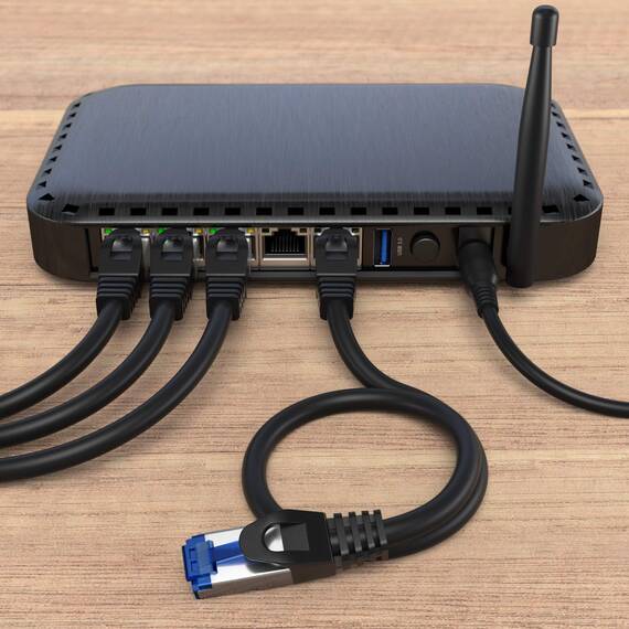 KabelDirekt Netzwerkkabel – Überträgt maximale deutsche Glasfaser-Geschwindigkeit – Netzwerk, Ethernet Kabel, LAN & Patch Kabel – 2x 3m – In 0,25-30m – Gigabit-Netz, Router/Modem, RJ45 (silbern)
