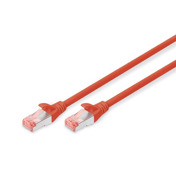 DIGITUS LAN Kabel Cat 6 - 2m - RJ45 Netzwerkkabel - S/FTP Geschirmt - Kompatibel zu Cat6A und Cat7 - Rot