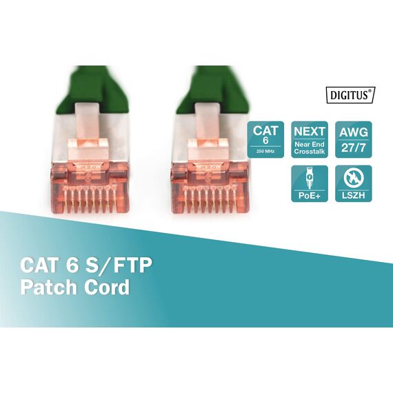 DIGITUS LAN Kabel Cat 6 - 10m - RJ45 Netzwerkkabel - S-FTP Geschirmt - Kompatibel zu Cat-6A und Cat-7- Rot