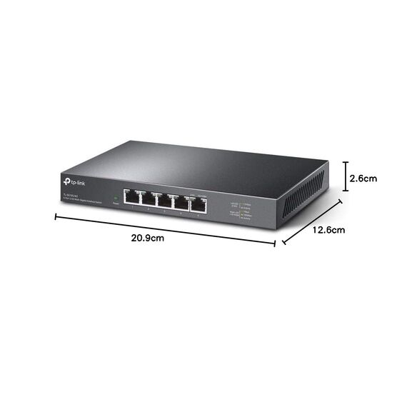 TP-Link TL-SG105-M2 5× 2.5-Gigabit ports Ethernet LAN Switch(Plug-and-Play,Metallgehäuse, QoS, IGMP-Snooping, Ideal für 2.5G NAS, Server, Gaming-Computer, WiFi 6 AP, 4K-Video) schwarz