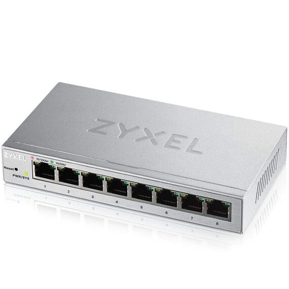 Zyxel 8-Port Gigabit Web Managed Switch | Plug & Play | VLAN, QoS, IGMP & LAG Unterstützt | Lüfterlos [GS1200-8]