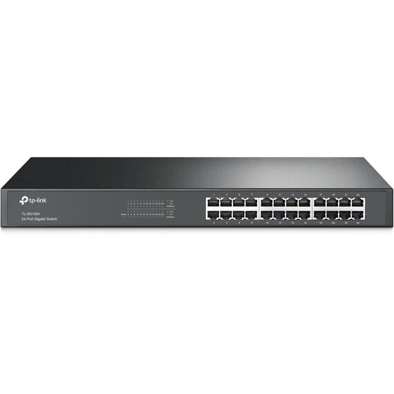 TP-Link TL-SG1024 24 Port Gigabit Netzwerk Switch ( 19 Zoll Rack-Montage, 24*RJ-45 LAN Ports, Metallgehäuse, , unmanaged, Plug-und-Play, Lifetime-Garantie) schwarz