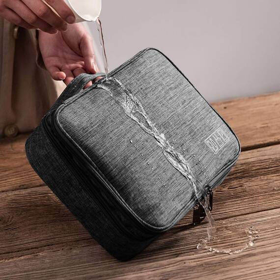 Ruyosn Kabel Organizer Tasche Kabel Wasserdicht Kabeltasche Groß Festplattentasche Elektronische Tasche Doppelschicht Elektro Organizer Cable Bag Elektronik Zubehör Organisator Schwarz