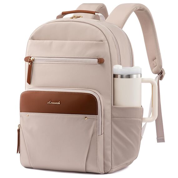 LOVEVOOK Rucksack Damen, Wasserdicht 15,6 Zoll Laptop Rucksäcke Arbeitsrucksack Schulrucksack Teenager für Große Trinkflasche, Elegant Tagesrucksack Schultasche Backpack für Arbeit Schule Uni Reise