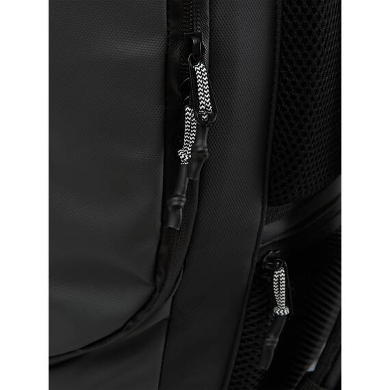 Ela Mo® Rolltop Rucksack Damen - Rollrucksack Anti Diebstahl für Sport & Reisen - Laptoprucksack für Schule, Uni, Business - Mit USB Anschluss & kompaktem Flaschenhalter - Coated Edition Slate