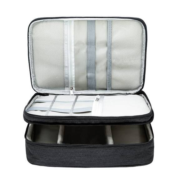 Ruyosn Kabel Organizer Tasche Kabel Wasserdicht Kabeltasche Groß Festplattentasche Elektronische Tasche Doppelschicht Elektro Organizer Cable Bag Elektronik Zubehör Organisator Schwarz