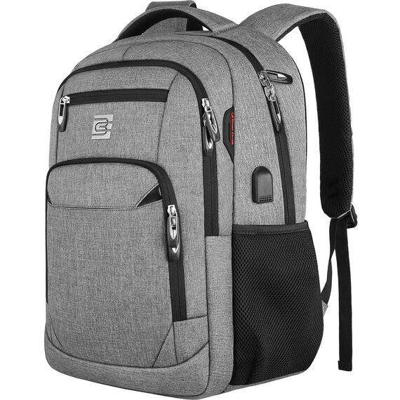 marcello Rucksack Damen,Laptop Rucksäcke mit USB-Ladeanschluss für Arbeit Schule Uni Schulrucksack für Jungen Teenager mit Laptopfach & Anti Diebstahl Tasche (Grau, 15,6 Zoll)