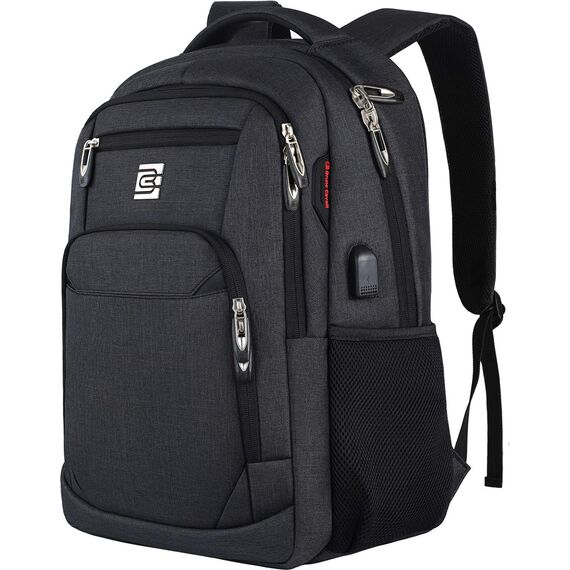 marcello Rucksack Damen,Laptop Rucksäcke mit USB-Ladeanschluss für Arbeit Schule Uni Schulrucksack für Jungen Teenager mit Laptopfach & Anti Diebstahl Tasche (Schwarz, 15,6 Zoll)