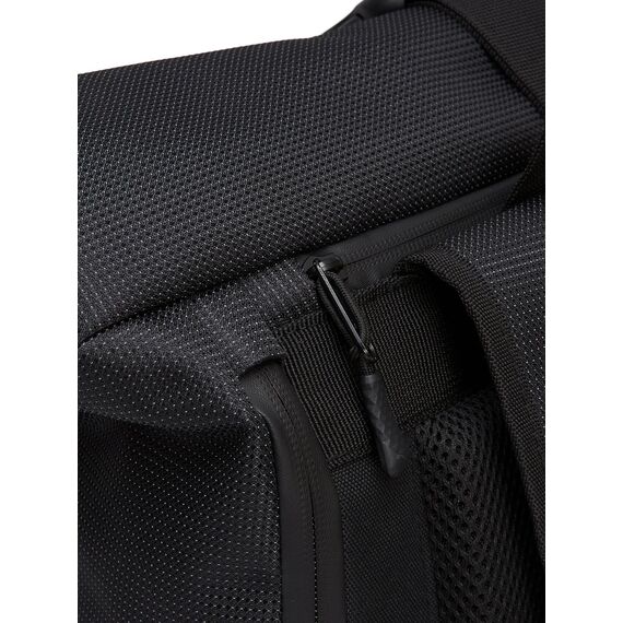 Ela Mo® Rolltop Rucksack Damen - Rollrucksack Anti Diebstahl für Sport & Reisen - Laptoprucksack für Schule, Uni, Business - Mit USB Anschluss & kompaktem Flaschenhalter - Black Reflective