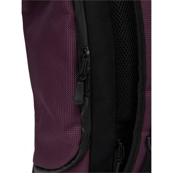 Ela Mo® Rolltop Rucksack Damen - Rollrucksack Anti Diebstahl für Sport & Reisen - Laptoprucksack für Schule, Uni, Business - Mit USB Anschluss & kompaktem Flaschenhalter - Plum Reflective
