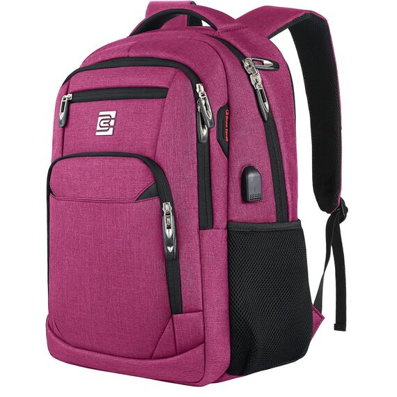 marcello Rucksack Damen,Laptop Rucksäcke mit USB-Ladeanschluss für Arbeit Schule Uni Schulrucksack für Jungen Teenager mit Laptopfach & Anti Diebstahl Tasche (Rosa, 15,6 Zoll)