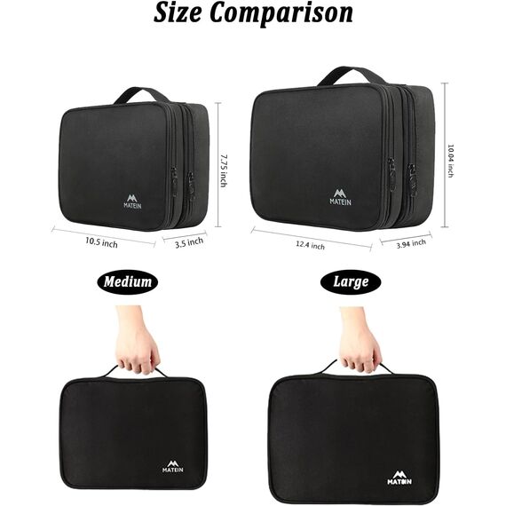 MATEIN Kabel Organizer Tasche, Groß Kabeltasche, Wasserabweisend Elektronik Tasche Cable Organizer Travel Bag für Ipad, Ladegerät, Powerbank, Schwarz