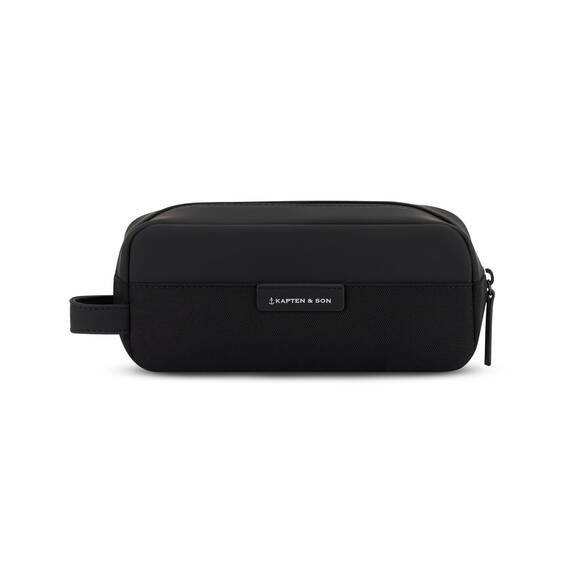 Kapten & Son Bergen Accessory Case All Black 1L | Kosmetiktasche Klein Damen & Herren Schwarz | Ideal als Reise- & Kabeltasche Organizer | Federmäppchen, Etui & Schminktasche