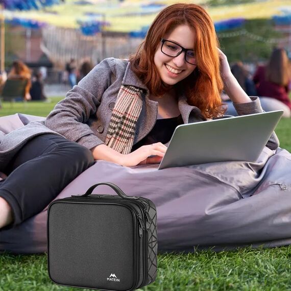 MATEIN Kabeltasche Organizer, Kabel Tasche Reise 3 Schicht Kabelorganizer Kabelaufbewahrung Cable Organizer Bag Ladekabel Elektronik Tasche für Handy, Schwarz