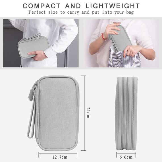 Skycase Kabeltasche,Doppelte Elektronikzubehör Kabel Organiser Tasche,Tragbare Kabelorganizer Tasche,Travel Essentials Tech Pouch Bag für Elektronische Accessoires Kabeltaschen