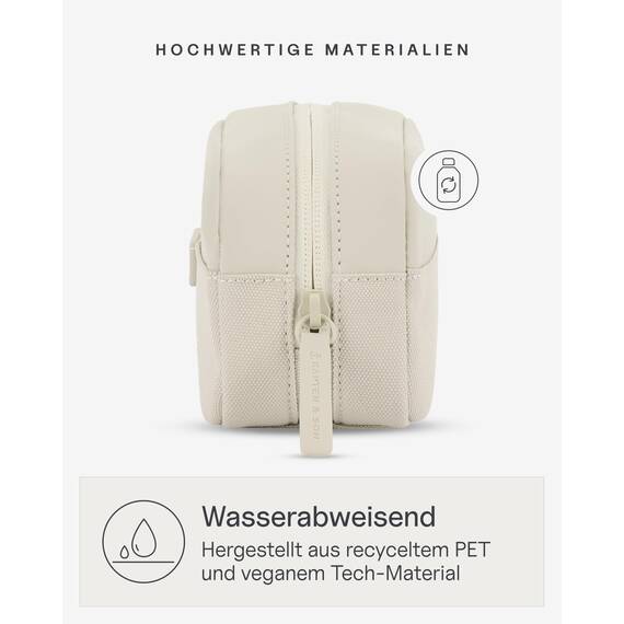 Kapten & Son Bergen Accessory Case Sandstone 1L | Kosmetiktasche Klein Damen & Herren Beige | Ideal als Reise- & Kabeltasche Organizer | Federmäppchen, Etui & Schminktasche