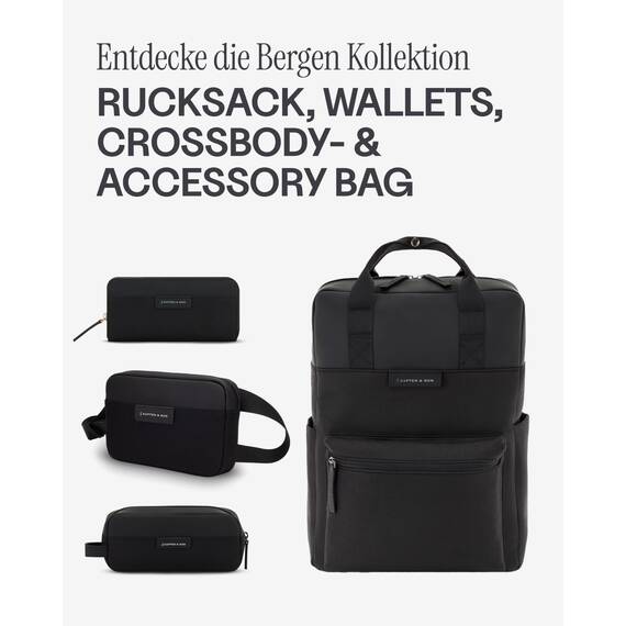 Kapten & Son Bergen Accessory Case All Black 1L | Kosmetiktasche Klein Damen & Herren Schwarz | Ideal als Reise- & Kabeltasche Organizer | Federmäppchen, Etui & Schminktasche