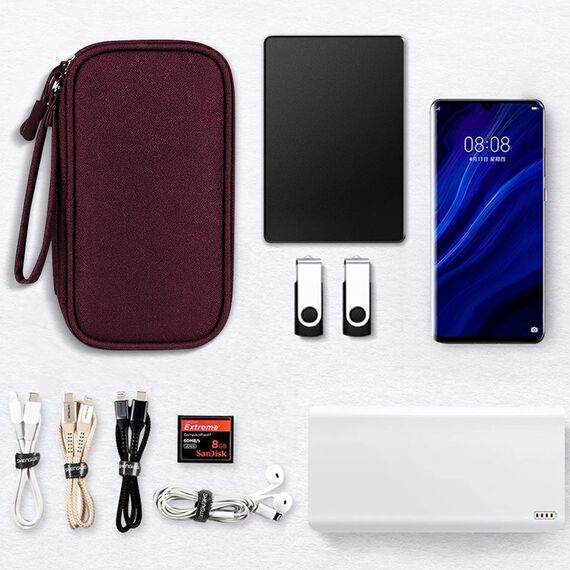 Skycase Kabeltasche,Doppelte Kabel Tasche Elektronikzubehör Tragbare Kabelorganizer Tasche,Travel Essentials Tech Pouch Bag für Elektronische Accessoires Powerbank Kabeltaschen