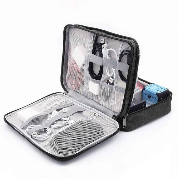 Ruyosn Kabel Organizer Tasche Kabel Wasserdicht Kabeltasche Groß Festplattentasche Elektronische Tasche Doppelschicht Elektro Organizer Cable Bag Elektronik Zubehör Organisator Schwarz