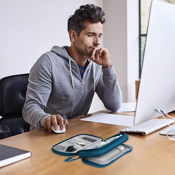 Skycase Kabeltasche,Elektronikzubehör Organizer Tasche,Travel Essentials Tech Pouch Bag,Doppelte Kabel Tasche für Elektronische Accessoires Powerbank Kabeltaschen
