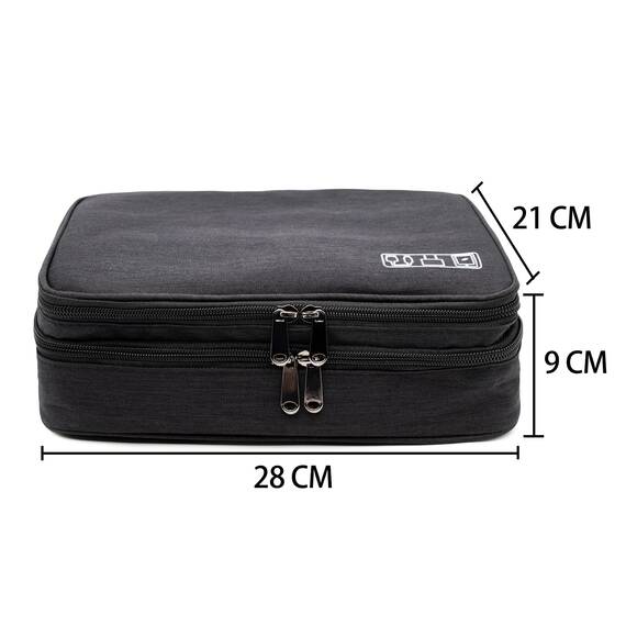 Ruyosn Kabel Organizer Tasche Kabel Wasserdicht Kabeltasche Groß Festplattentasche Elektronische Tasche Doppelschicht Elektro Organizer Cable Bag Elektronik Zubehör Organisator Schwarz
