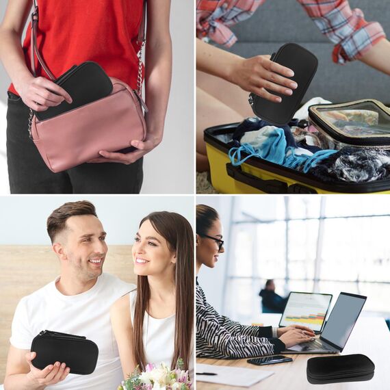 MeoZynxadril Kabeltasche, Elektronische Tasche, Universal Kabel Organizer, Tragbare Kabelorganizer, Doppellagige Kabeltasche, Kabelorganizer für Kabelaufbewahrung, USB Ladekabel, Powerbank, Schwarz