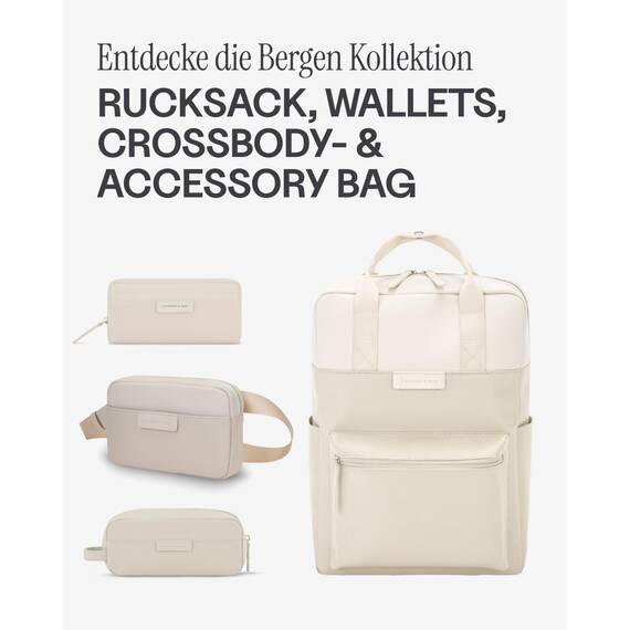 Kapten & Son Bergen Accessory Case Sandstone 1L | Kosmetiktasche Klein Damen & Herren Beige | Ideal als Reise- & Kabeltasche Organizer | Federmäppchen, Etui & Schminktasche