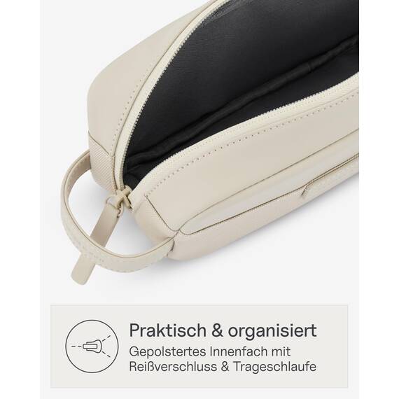 Kapten & Son Bergen Accessory Case Sandstone 1L | Kosmetiktasche Klein Damen & Herren Beige | Ideal als Reise- & Kabeltasche Organizer | Federmäppchen, Etui & Schminktasche