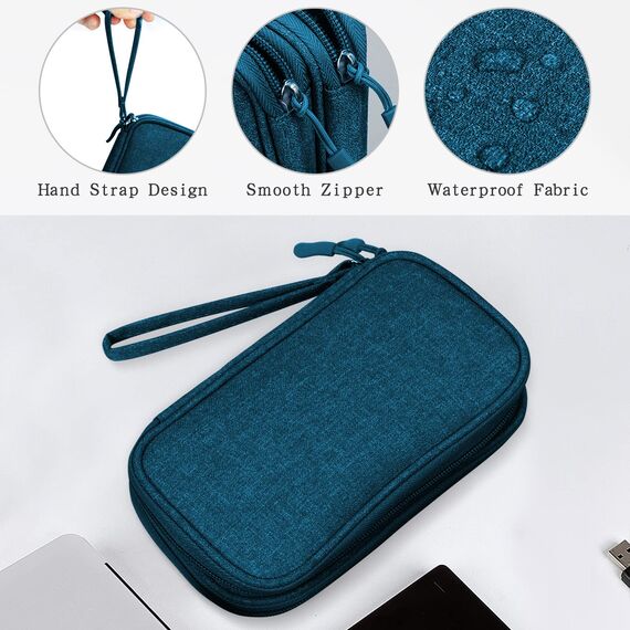 Skycase Kabeltasche,Elektronikzubehör Organizer Tasche,Travel Essentials Tech Pouch Bag,Doppelte Kabel Tasche für Elektronische Accessoires Powerbank Kabeltaschen