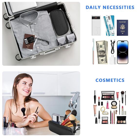 OdiuK Kabeltasche Organizer Wasserresistent Elektronik Organizer Tasche mit 2 Drahtbinder Universal Kabelorganizer Festplattentasche, Tragbar Elektronik Zubehör Tasche für USB SD-Karte Powerbank