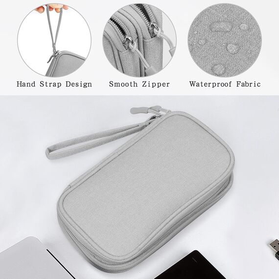 Skycase Kabeltasche,Doppelte Elektronikzubehör Kabel Organiser Tasche,Tragbare Kabelorganizer Tasche,Travel Essentials Tech Pouch Bag für Elektronische Accessoires Kabeltaschen