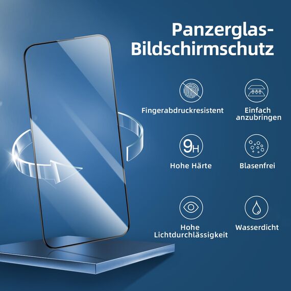 NEW'C 3 Stück Full Screen für iPhone 17, 17 Pro, iPhone 16 Pro Panzerglas (6,3 Zoll), Schutzglas [Auto-Installation], Frei von Kratzern, 9H Härte, Displayschutzfolie, Ultrabeständig folie