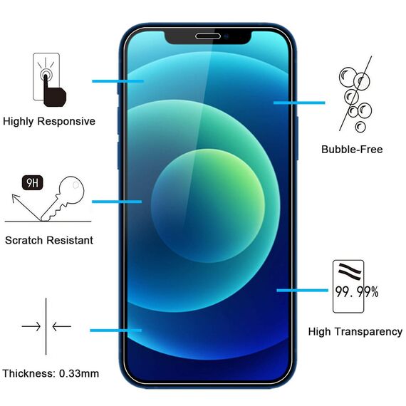 NEW'C 2 Stück für iPhone 12 und iPhone 12 Pro für Panzerglas (6,1 Zoll), Frei von Kratzern, 9H Härte, HD Displayschutz folie, 0.33mm Ultra-klar, Ultrabeständig