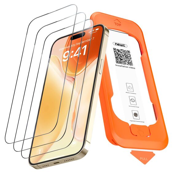 NEW'C 3 Stück Full Screen für iPhone 14 Pro Panzerglas (6,1 Zoll), Schutzglas [Auto-Installation], Frei von Kratzern, 9H Härte, Displayschutzfolie, Ultrabeständig folie