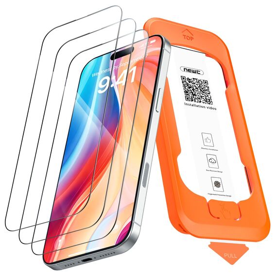 NEW'C 3 Stück Full Screen für iPhone 17 Pro Max Panzerglas (6,9 Zoll), Schutzglas [Auto-Installation], Frei von Kratzern, 9H Härte, Displayschutzfolie, Ultrabeständig folie