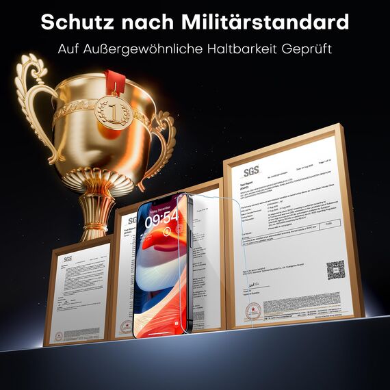 TAURI für iPhone 13 Pro Panzerglas 6,1" mit Staubfreie Installationswerkzeug, Gehärtete Glas Displayschutz, Full Screen Kratzfest Schutzglas, Anti-Fingerabdruck und Bubbles Schutzfolie, 3 Stück