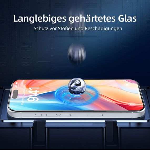 NEW'C 3 Stück Full Screen für iPhone 17 Pro Max Panzerglas (6,9 Zoll), Schutzglas [Auto-Installation], Frei von Kratzern, 9H Härte, Displayschutzfolie, Ultrabeständig folie
