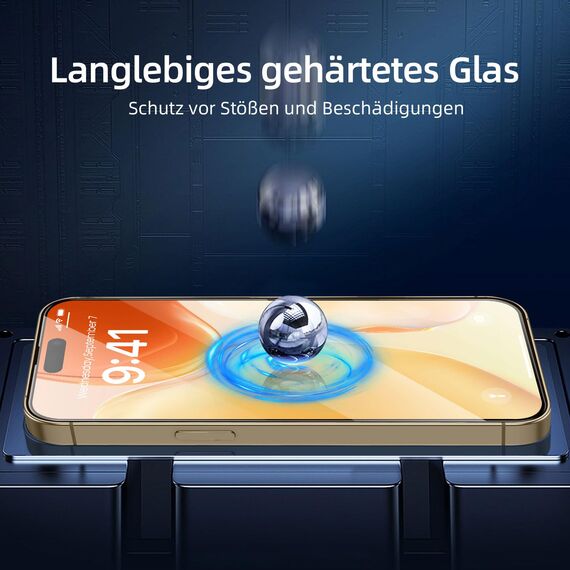 NEW'C 3 Stück Full Screen für iPhone 14 Pro Panzerglas (6,1 Zoll), Schutzglas [Auto-Installation], Frei von Kratzern, 9H Härte, Displayschutzfolie, Ultrabeständig folie