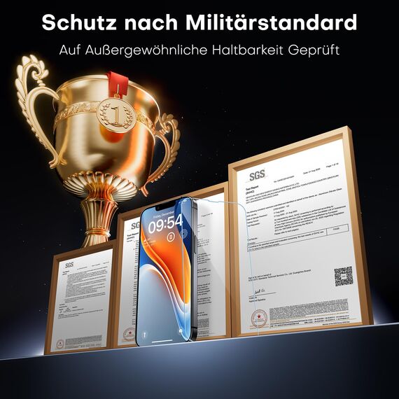 TAURI für iPhone 13 Panzerglas 6,1" mit Staubfreie Installationswerkzeug, Gehärtete Glas Displayschutz, Full Screen Kratzfest Schutzglas, Anti-Fingerabdruck und Bubbles Schutzfolie, 3 Stück