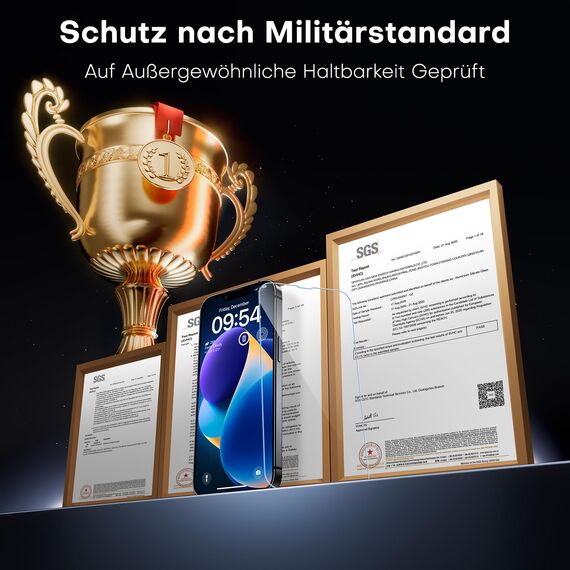TAURI für iPhone 14 Panzerglas 6,1" mit Staubfreie Installationswerkzeug, Gehärtete Glas Displayschutz, Full Screen Kratzfest Schutzglas, Anti-Fingerabdruck und Bubbles Schutzfolie, 3 Stück