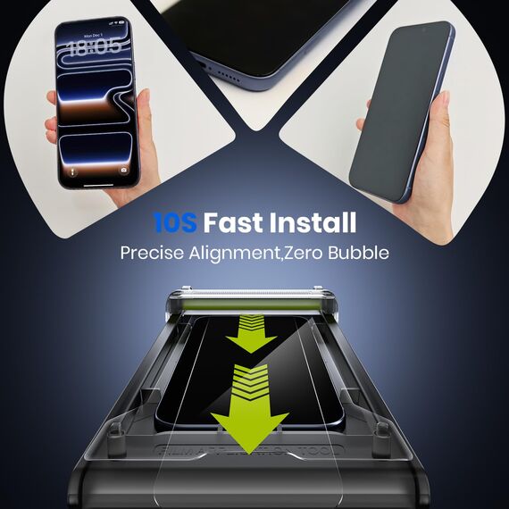WSKEN für iPhone 17 Pro Max für Panzerglas Sichtschutz - [3D Vollverdeckung Unsichtbar] [Auto Staubentfernung] Privacy 9H+Militär-Sicherheitsglas Schutzfolie,Anti Fingerabdruck,Anti-Bläschen,Robust