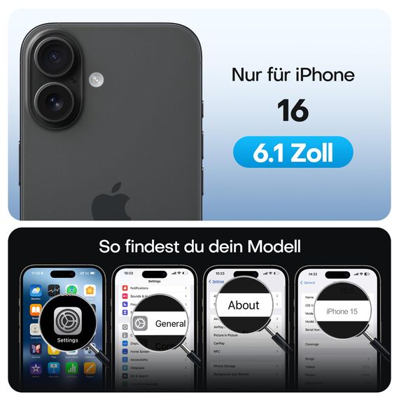 TAURI für iPhone 16 Panzerglas 6,1" mit Staubfreie Installationswerkzeug, Gehärtete Glas Displayschutz, Full Screen Kratzfest Schutzglas, Anti-Fingerabdruck und Bubbles Schutzfolie, 3 Stück