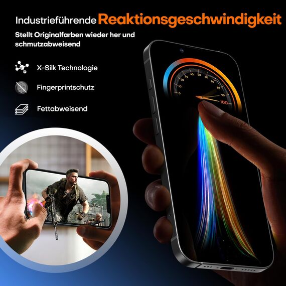 TAURI für iPhone 13 Panzerglas 6,1" mit Staubfreie Installationswerkzeug, Gehärtete Glas Displayschutz, Full Screen Kratzfest Schutzglas, Anti-Fingerabdruck und Bubbles Schutzfolie, 3 Stück