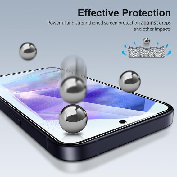 SPARIN 3 Stück Panzer Schutz Glas für Samsung Galaxy A35/A55 5G, HD Displayschutz, 9H Härte Schutzfolie, Frei von Kratzern, Ultrabeständig Folie