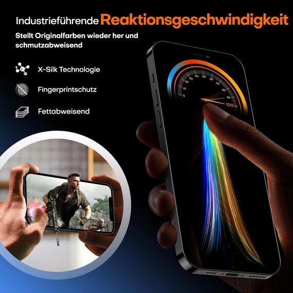 TAURI für iPhone 12/12 Pro Panzerglas 6,1" mit Staubfreie Installationswerkzeug, Gehärtete Glas Displayschutz, Full Screen Kratzfest Schutzglas, Anti-Fingerabdruck und Bubbles Schutzfolie, 3 Stück