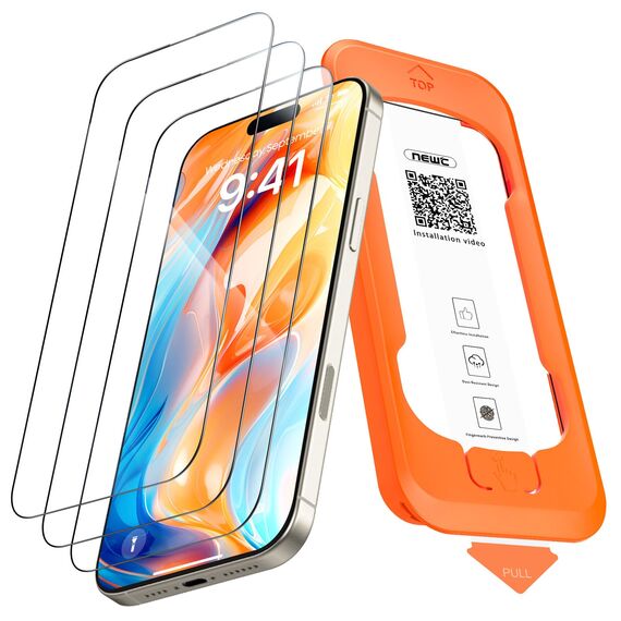 NEW'C 3 Stück Full Screen für iPhone 16 Pro Max Panzerglas (6,9 Zoll), Schutzglas [Auto-Installation], Frei von Kratzern, 9H Härte, Displayschutzfolie, Ultrabeständig folie