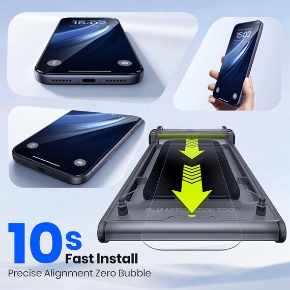 WSKEN für iPhone 17 Pro Max für Panzerglas - [3D Vollverdeckung Unsichtbar] [Auto Staubentfernung] 9H+Militär-Sicherheitsglas Schutzfolie,Anti Fingerabdruck,Anti-Bläschen,Kompatibel mit Hülle